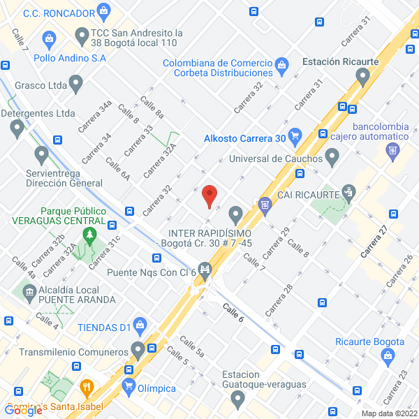 Mapa de Transformadora De Metales Mig S.A.S.