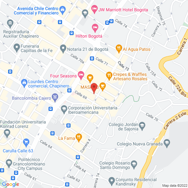 Mapa de Desarrollos Inmobiliarios M Y J Ltda