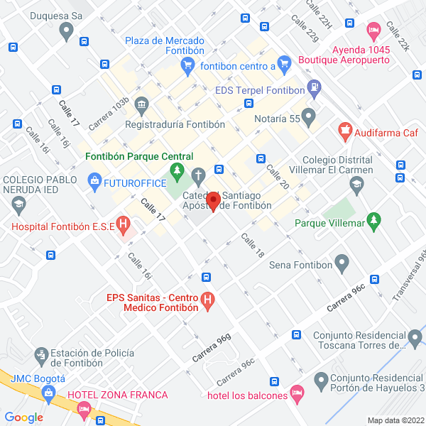 Mapa de Diócesis De Fontibón