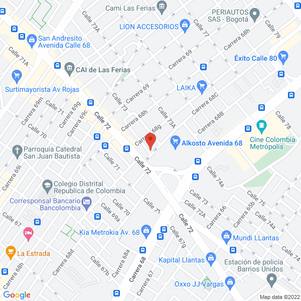 Mapa de Promotora Colinas De Payande S.A.