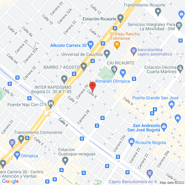 Mapa de Cortes & Aceros Pachon