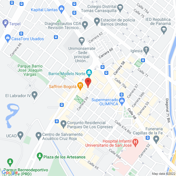 Mapa de Asociación Colombiana De Enfermos Hepáticos Y Renales