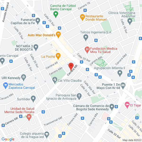 Mapa de Transportes Rodríguez Benavidez Ltda.
