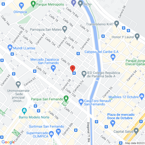 Mapa de Iglesia Cruzada Evangélica Mundial De San Fernando
