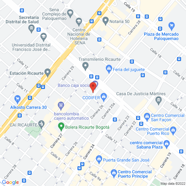 Mapa de Papelería Dispal Ltda.