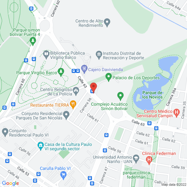 Mapa de Federación Colombiana De Tenis