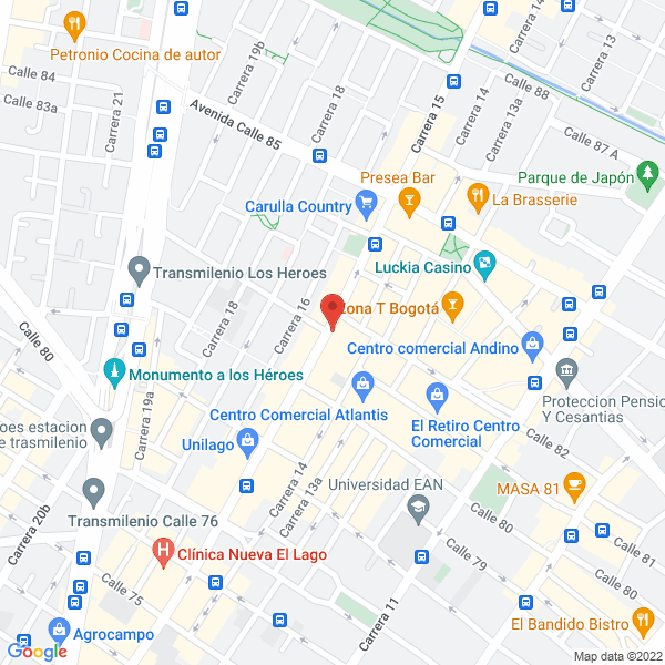 Mapa de Administradora Bachué