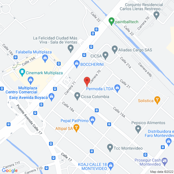Mapa de Argos Productos De Carton Y Papel S.A.