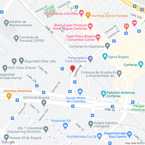 Mapa de Diseños Y Proyectos En Ingeniería Electrica Diproelec S.A.S.