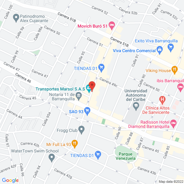 Map of Inversiones Tcherassi Quant S.A.S.
