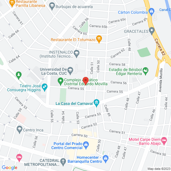 Map of Instituto Departamental De Recreación Y Deportes Del Atlántico