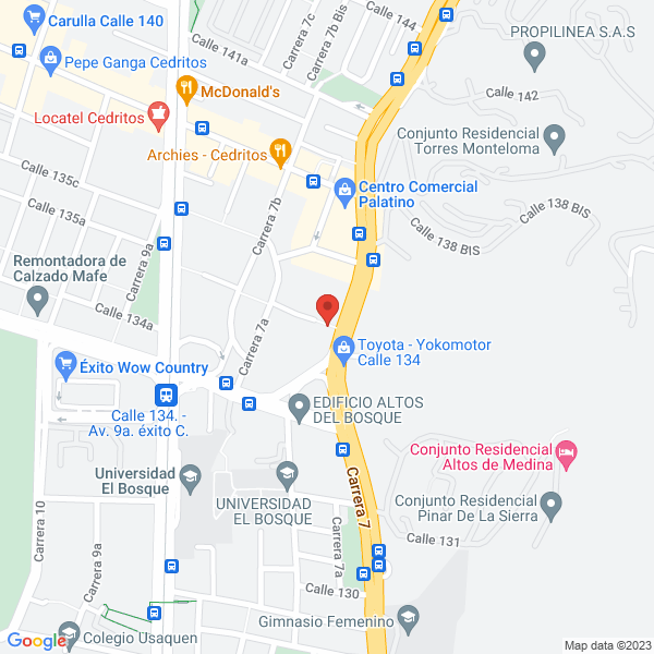 Mapa de Carlos Alfredo Rodríguez Acosta Administradores Y Cía. S.C.S.