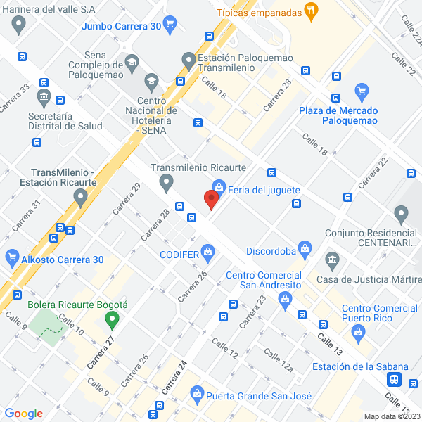 Mapa de Comercializadora M.I. Ltda. Material Industrial
