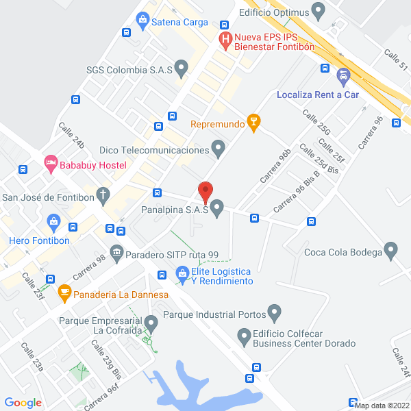 Mapa de Depósitos Aduaneros Panalpina S.A.