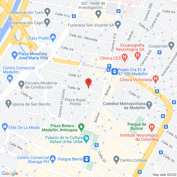 Mapa de Cooperativa Funeraria Antioquia