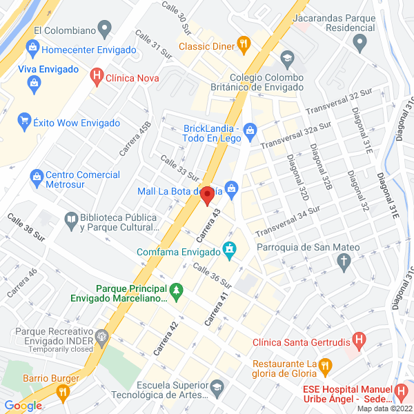 Mapa de Sastreria Zapata Montoya