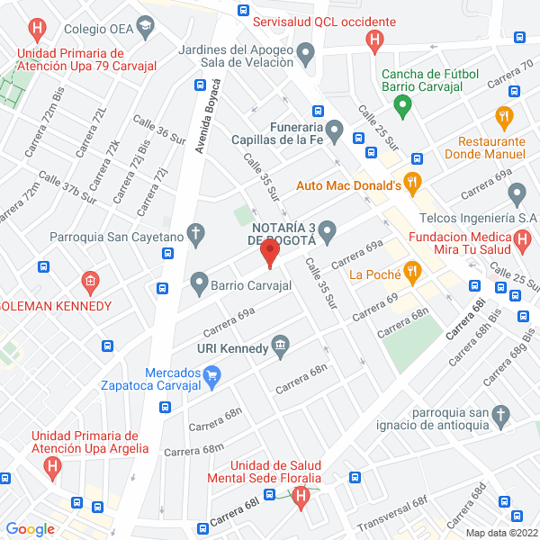 Mapa de Solo Frenos Cubillos