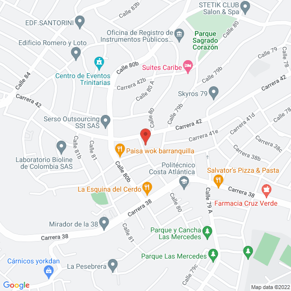 Map of J.A. Representaciones Tecnicas Ltda.