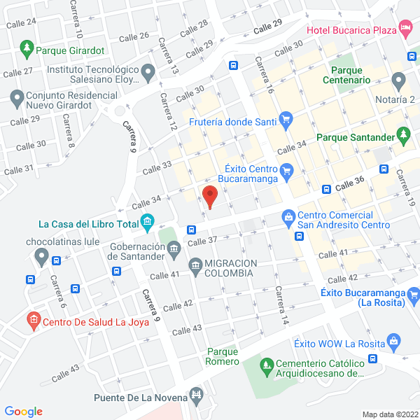 Map of Asotiendas Colombia