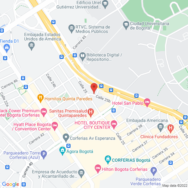 Mapa de Aparta Suites Bogota