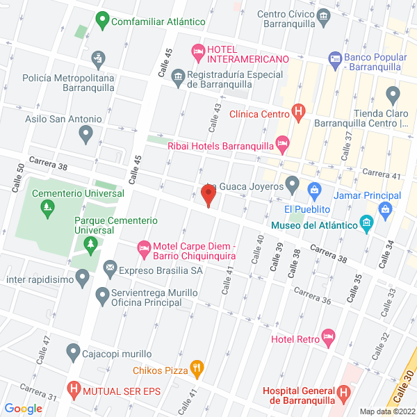 Map of Unirepuestos De La Costa Sas