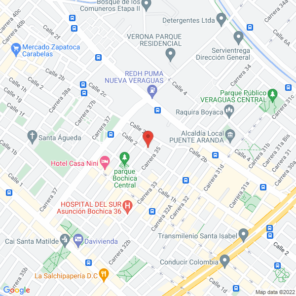 Mapa de Transportes Fluviales Vargas S. En C. S