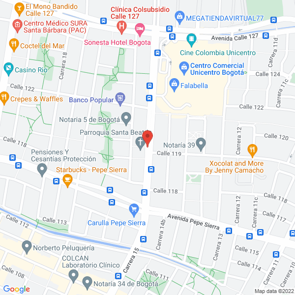 Mapa de Casa Comercial Unicentro