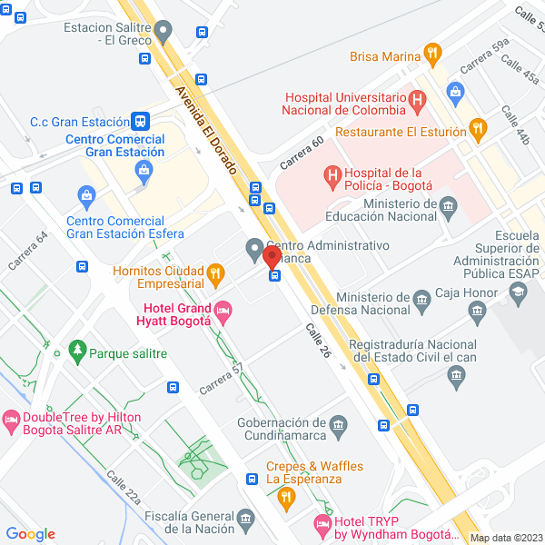 Mapa de Confederación Colombiana De Cámaras De Comercio Confecámaras