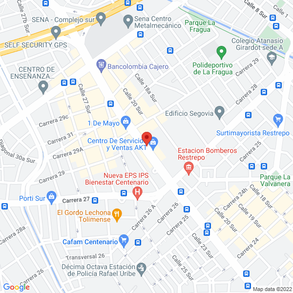 Mapa de Moto Tornillos Sur