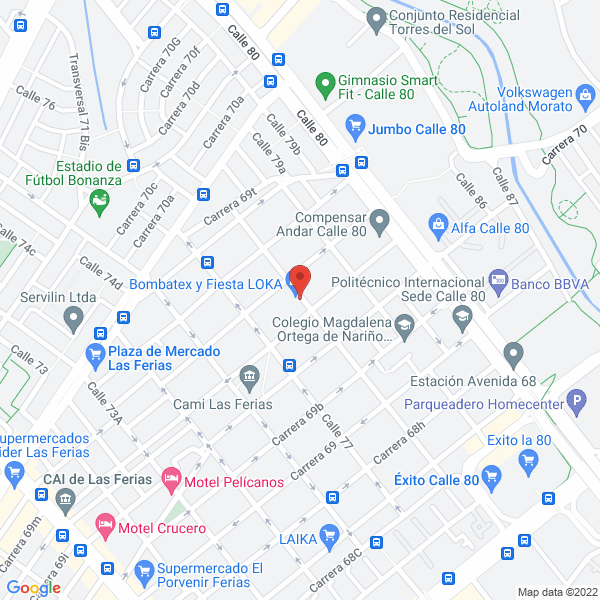 Mapa de Bombatex Publicidad S.A.S