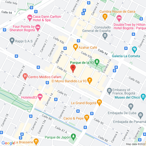 Mapa de Cirugia Maxilofacial Bogotá