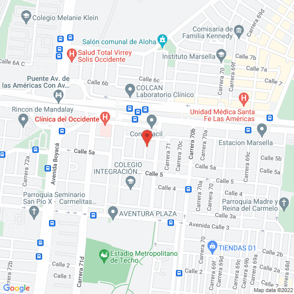 Mapa de Hogar Gerontologico Getsemany