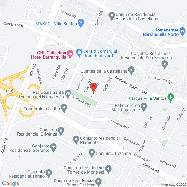 Map of Inversiones Y Construcciones Cgj S.A.S.