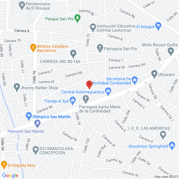 Map of Montajes Metalmecanicos Y Distribuciones J.E.F. Ltda.