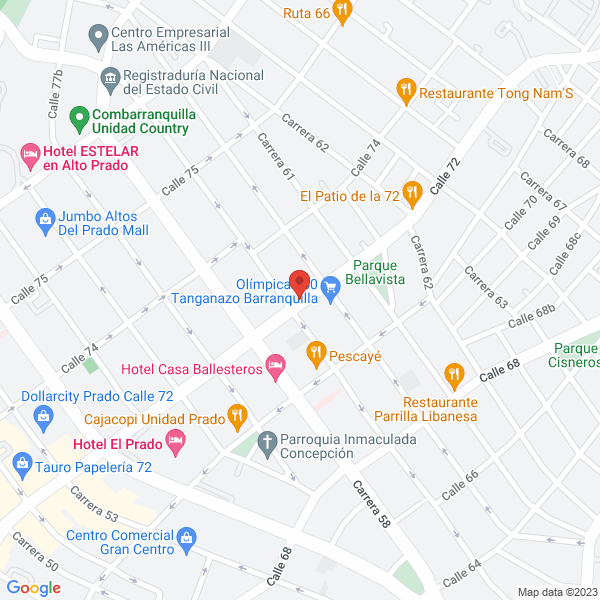 Map of Unidad Integral De Fractura Y Rehabilitación Unifrar Ltda.