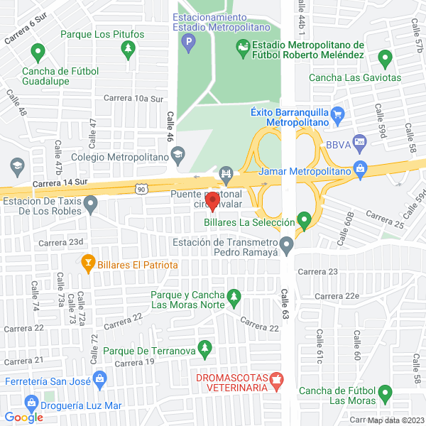 Map of Distribuidora De Productos Veterinarios De La Costa S.A.S.