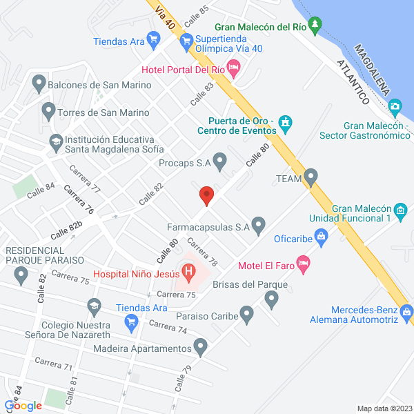 Map of Instituto De Generacion De Tejidos S.A.S.