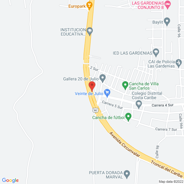 Map of Granjas Unidas De La Costa S.A.S.