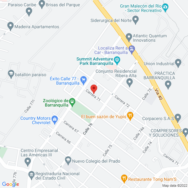 Map of Transportes E Inversiones Cueto S.A.S.