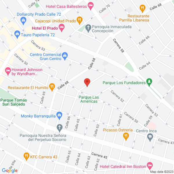 Map of Comercializadora Y Distribuidora La Hacienda S.A.S.