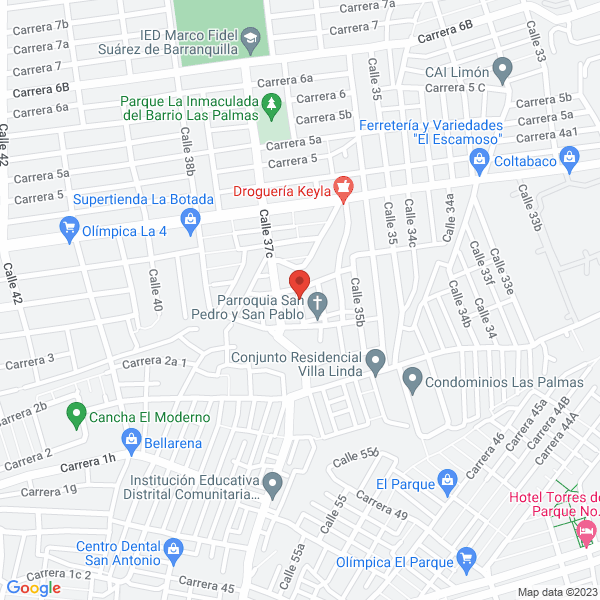 Map of Comercializadora De Ventanas Bovea S.A.S.