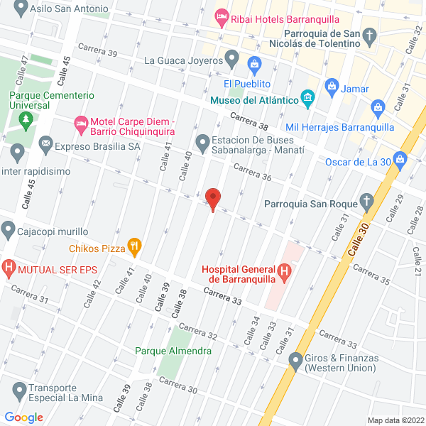 Map of Productora De Pinturas Del Caribe S.A.S.