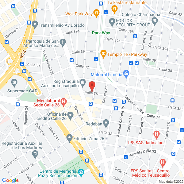Mapa de Clínica Vascular De Bogotá Ltda.