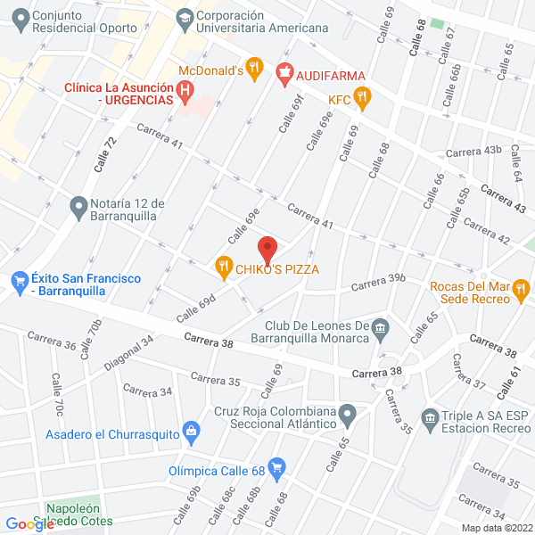 Map of Medicina Laboral De La Costa Ips S.A.S.
