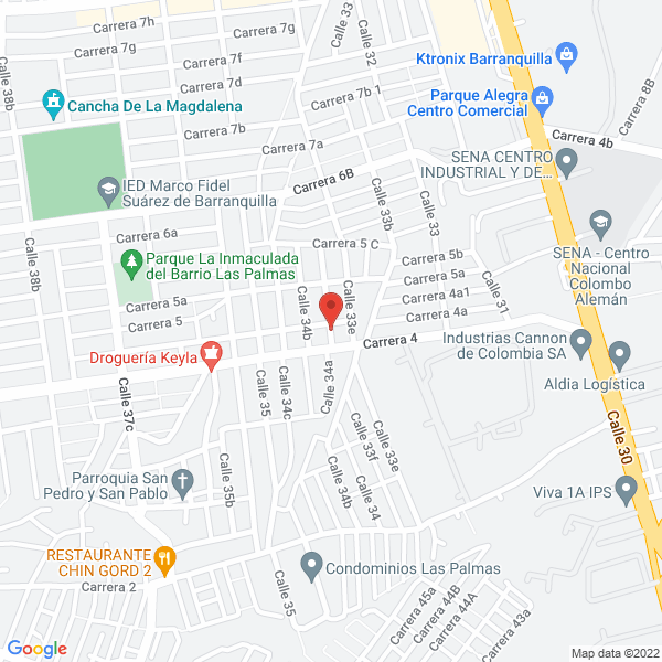 Map of Inversiones D & P De Colombia S.A.S.