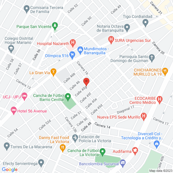 Map of Distribuidora De Cosmeticos La Rosa De Saron Ltda.