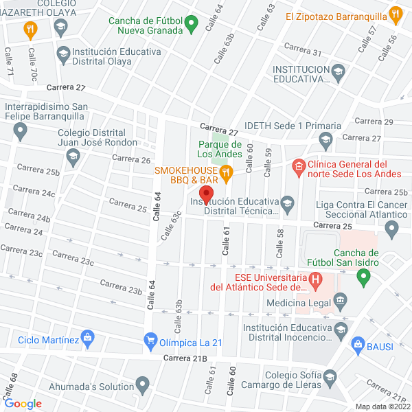 Map of Productos Cárnicos De La Costa S.A.S.