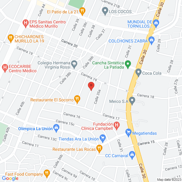 Map of Productos Alimenticios La Hogareña S.A.S.