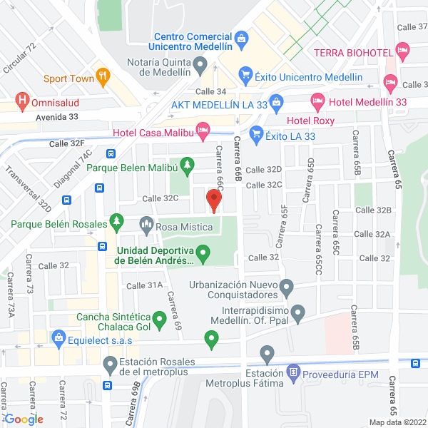 Mapa de International House Medellin