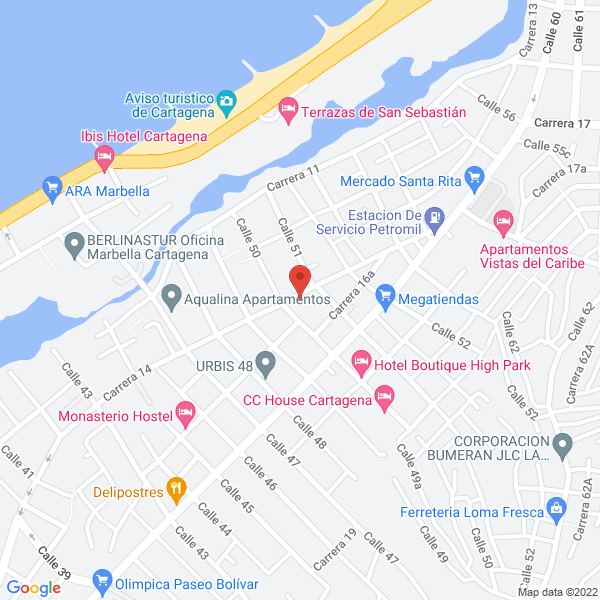 Map of Apartamentos Villas De Cartagena